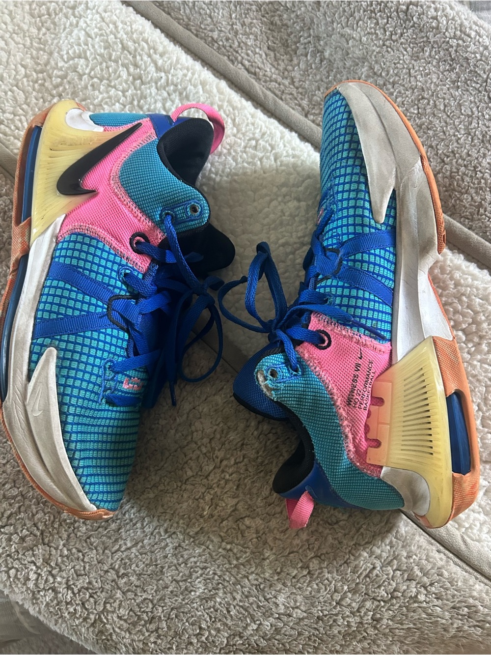 Nike lebron basketball Sneakers — Blue, Pink & Yellow Accents